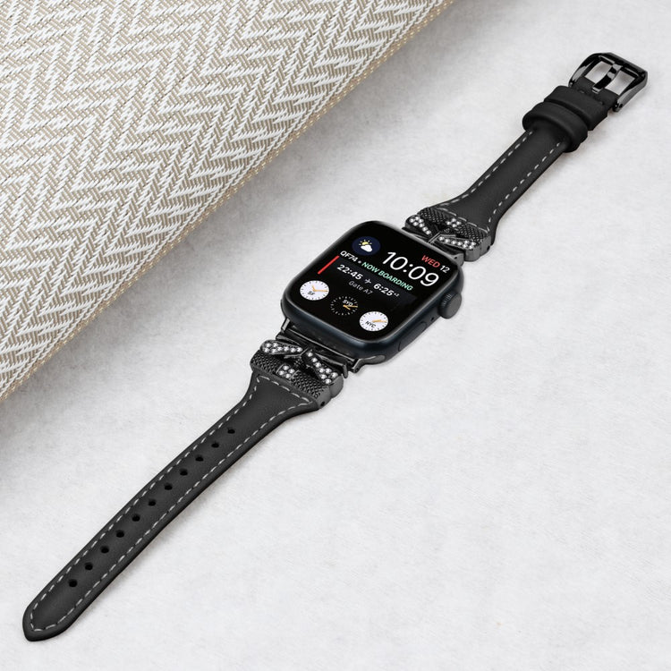 Sejt Kunstlæder Universal Rem passer til Apple Smartwatch - Sort#serie_6