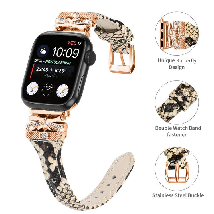 Rigtigt Rart Kunstlæder Universal Rem passer til Apple Smartwatch - Brun#serie_3