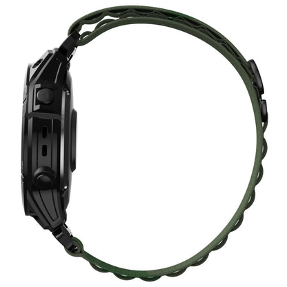 Garmin Fenix 7X / 7X Solar / Tactix 7 Pro Nylon Watch Band Adjustable 26mm Quick Release Wrist Strap - Army Green#serie_4