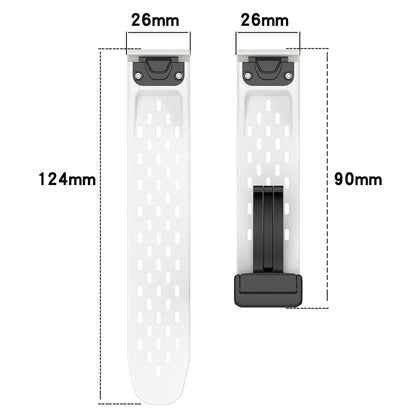 Garmin Tactix 7 Pro / Fenix 7X / Fenix 7X Solar Silicone Watch Strap 26mm Breathable Watch Band with Folding Buckle - Grey#serie_3