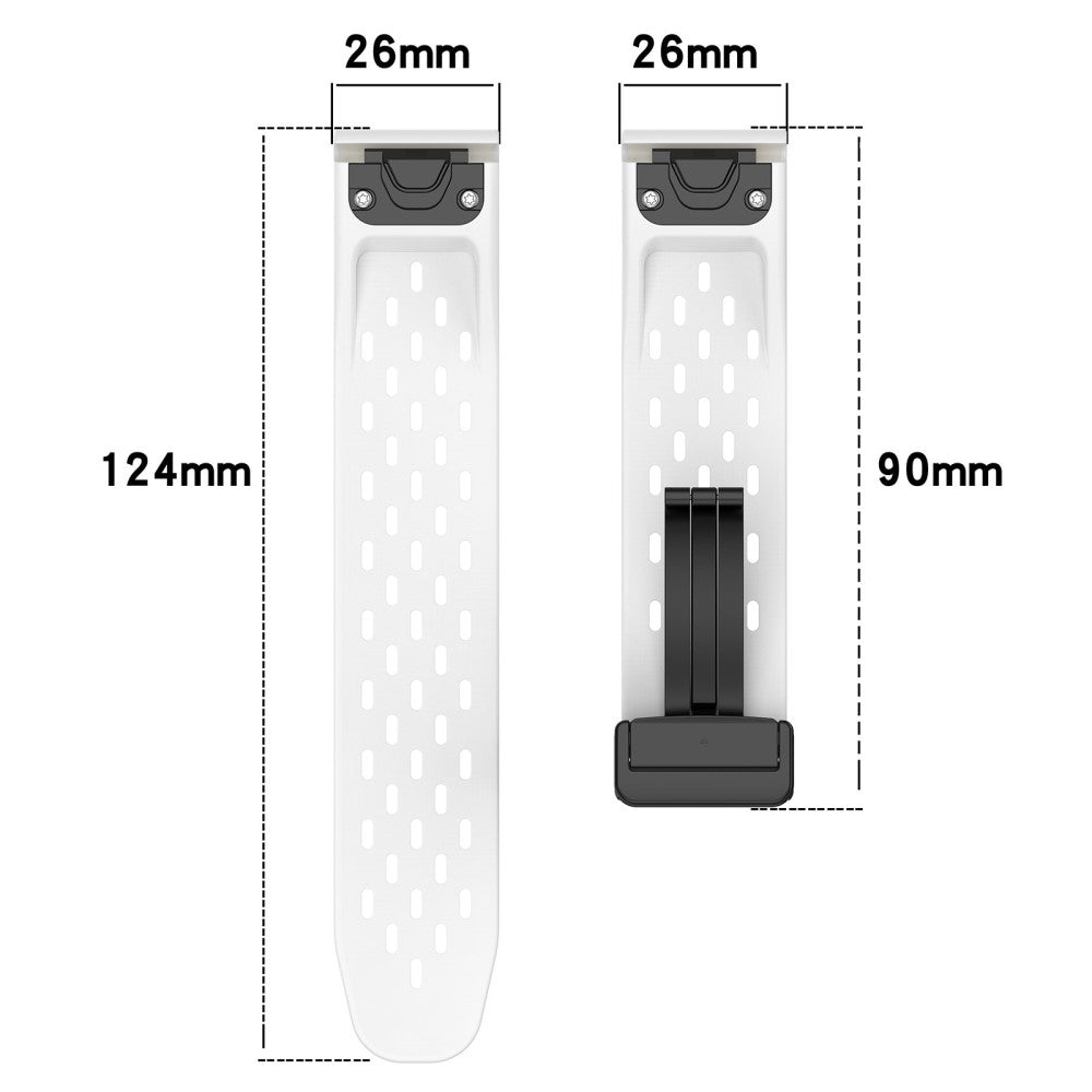 Garmin Tactix 7 Pro / Fenix 7X / Fenix 7X Solar Silicone Watch Strap 26mm Breathable Watch Band with Folding Buckle - Red#serie_4