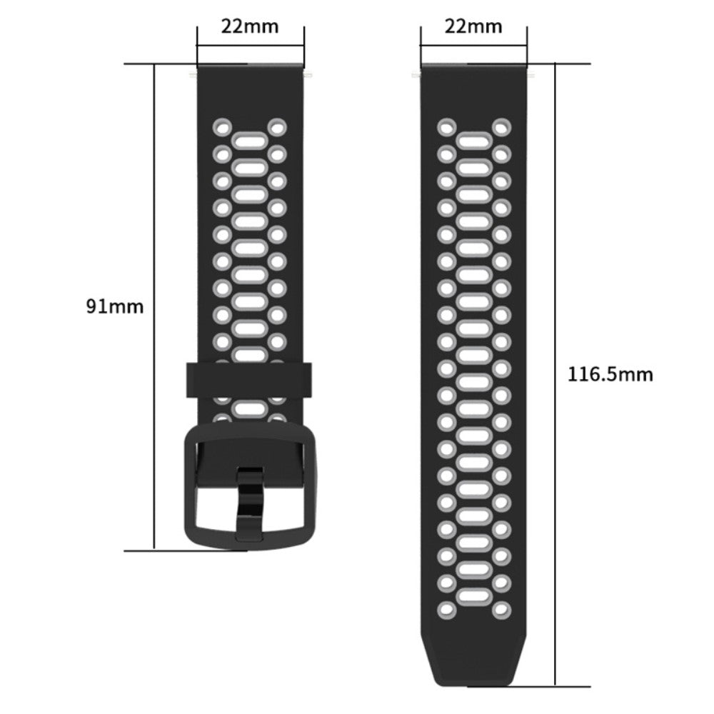 Coros Apex Pro / Samsung Gear S3 Frontier / Gear S3 Classic Breathable Silicone Strap 22mm Dual Color Watch Band - Red / Black#serie_5