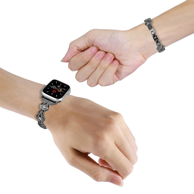 Meget Elegant Rhinsten Universal Rem passer til Apple Smartwatch - Sort#serie_1