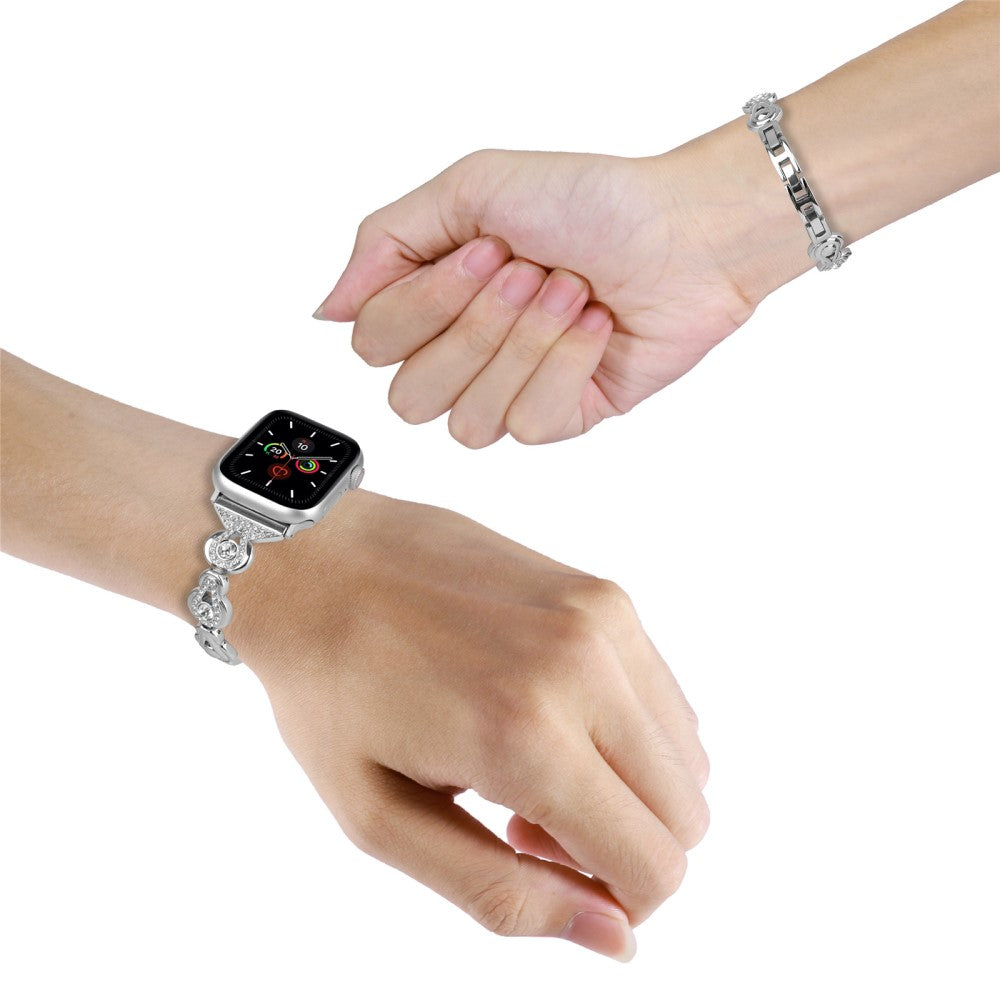 Meget Elegant Rhinsten Universal Rem passer til Apple Smartwatch - Sølv#serie_5
