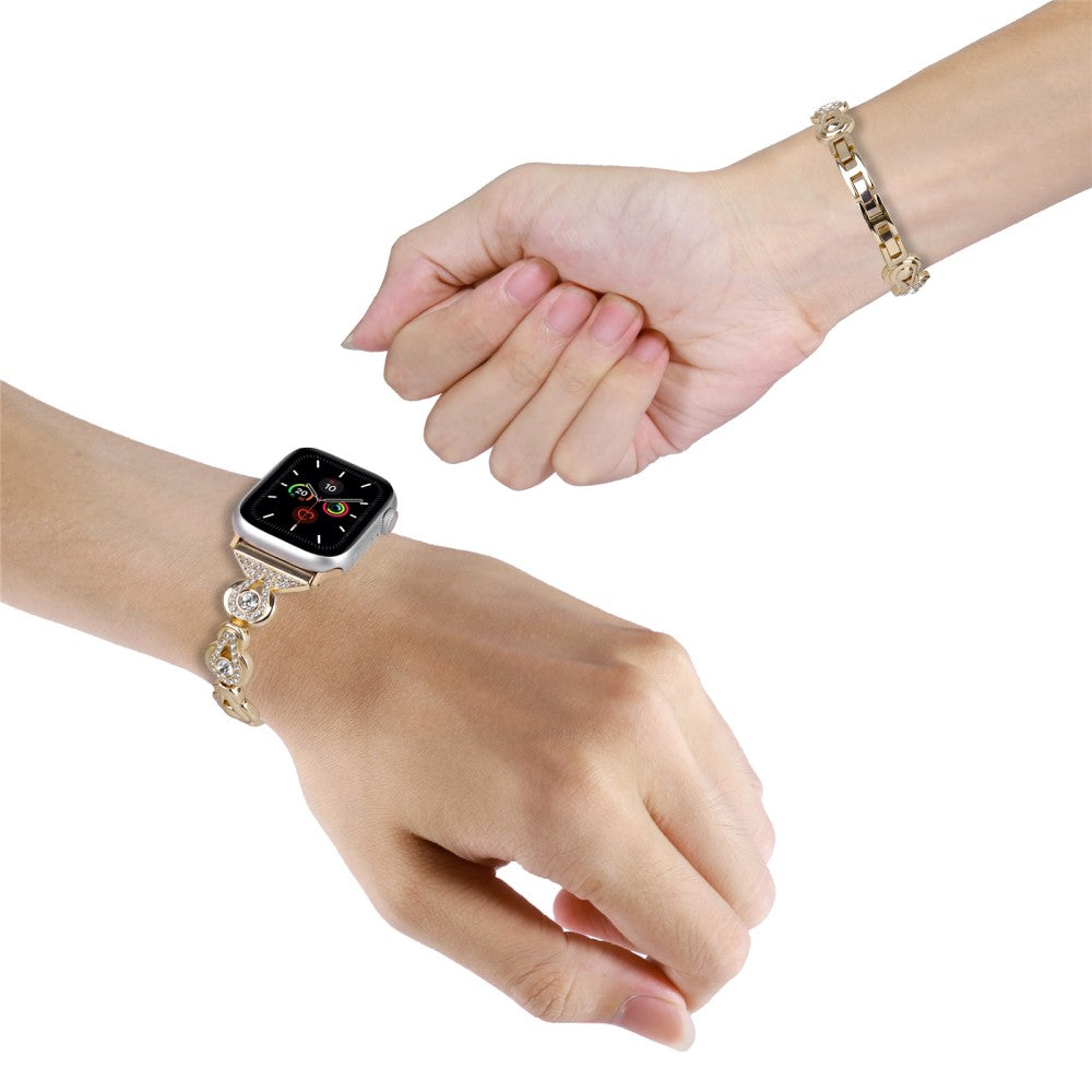 Vildt Fed Rhinsten Universal Rem passer til Apple Smartwatch - Guld#serie_2