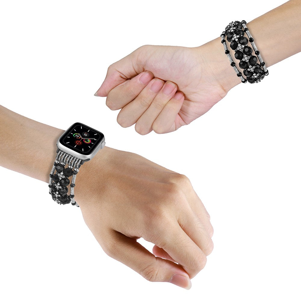 Meget Fint Silikone Universal Rem passer til Apple Smartwatch - Sort#serie_1