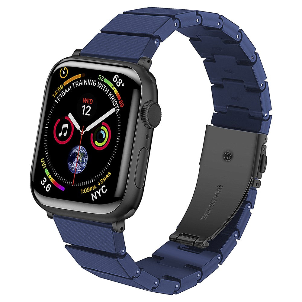 Pænt Silikone Universal Rem passer til Apple Smartwatch - Blå#serie_12