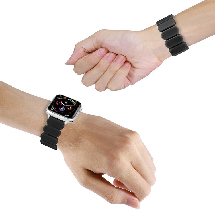 Vildt Hårdfør Silikone Universal Rem passer til Apple Smartwatch - Sort#serie_8