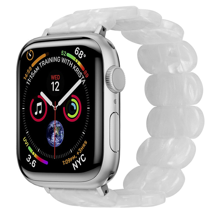 Vildt Hårdfør Silikone Universal Rem passer til Apple Smartwatch - Hvid#serie_22