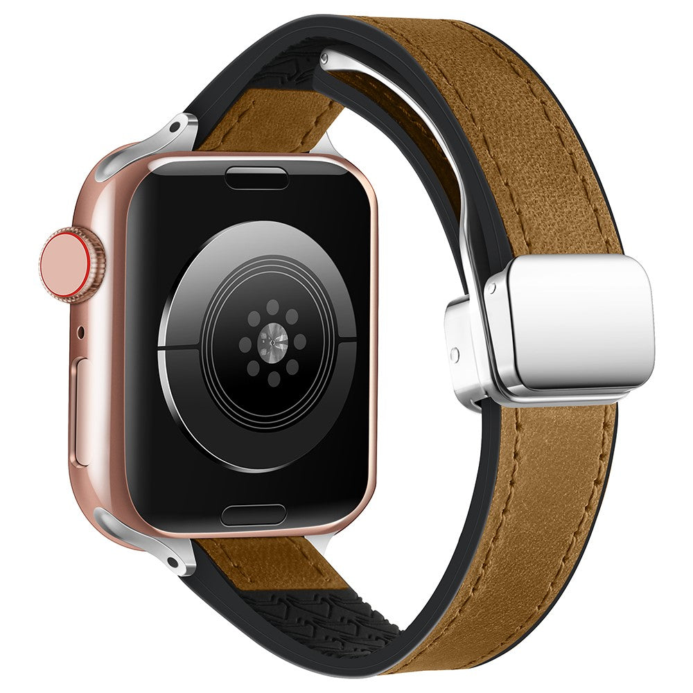 Rigtigt Nydelig Kunstlæder Universal Rem passer til Apple Smartwatch - Brun#serie_1