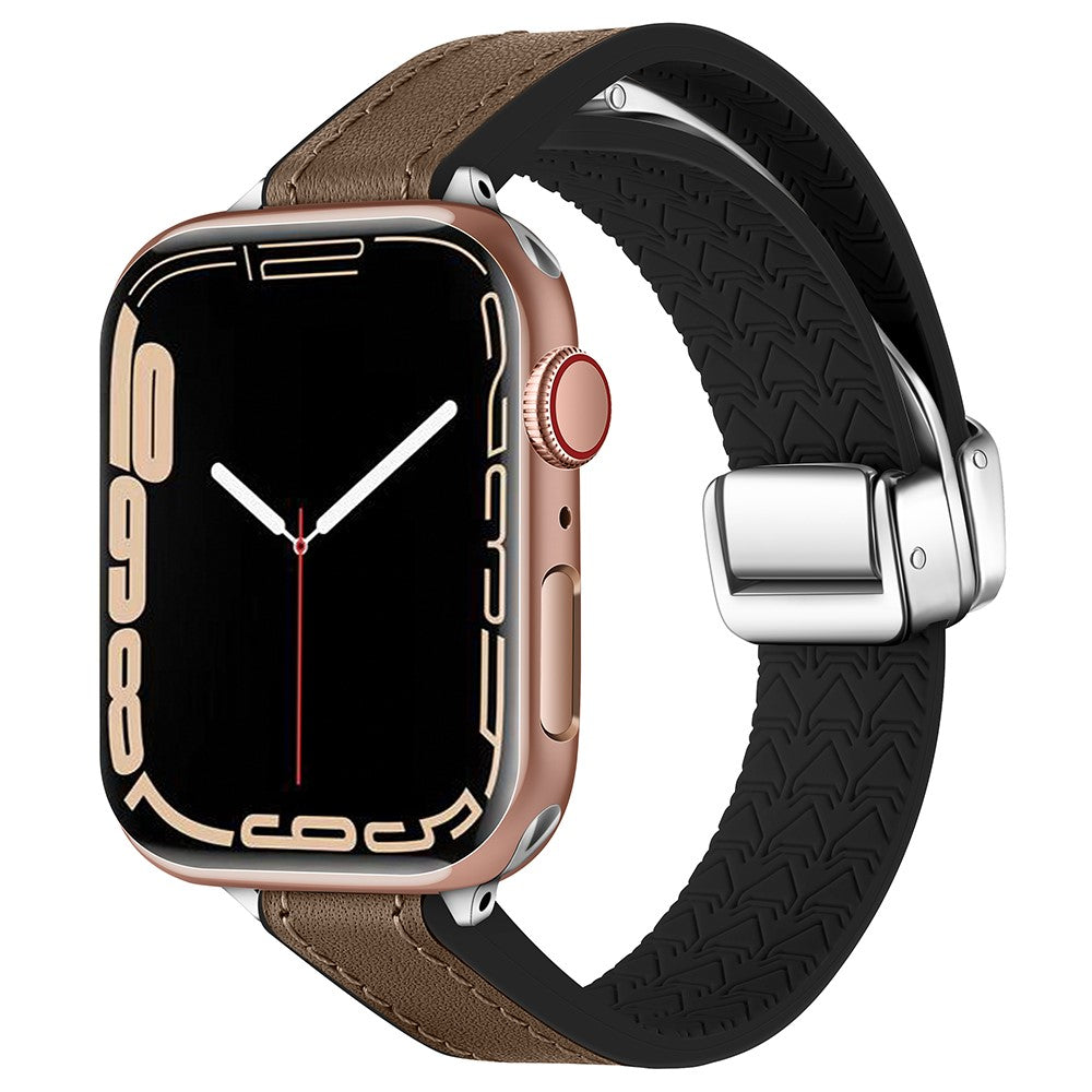 Rigtigt Nydelig Kunstlæder Universal Rem passer til Apple Smartwatch - Brun#serie_5