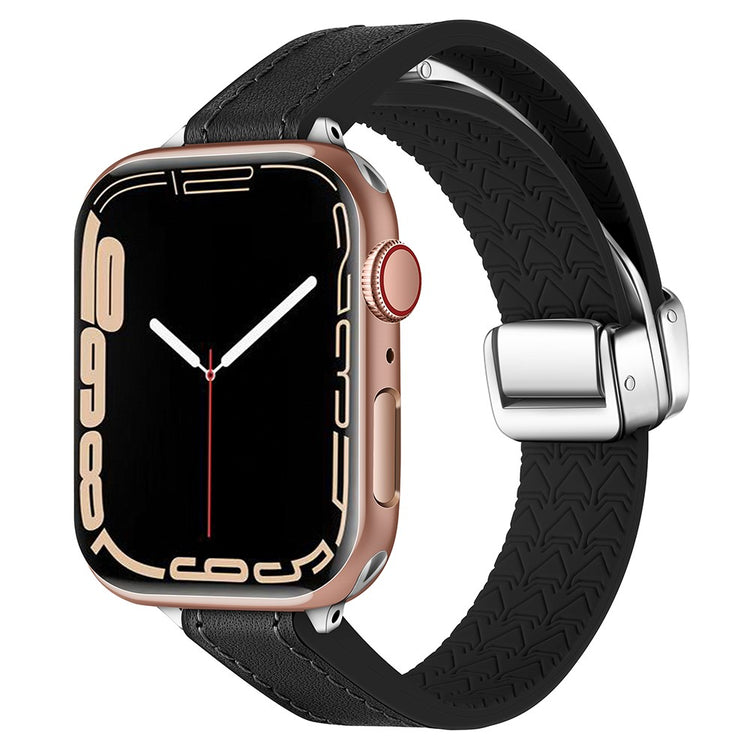 Rigtigt Nydelig Kunstlæder Universal Rem passer til Apple Smartwatch - Sort#serie_7