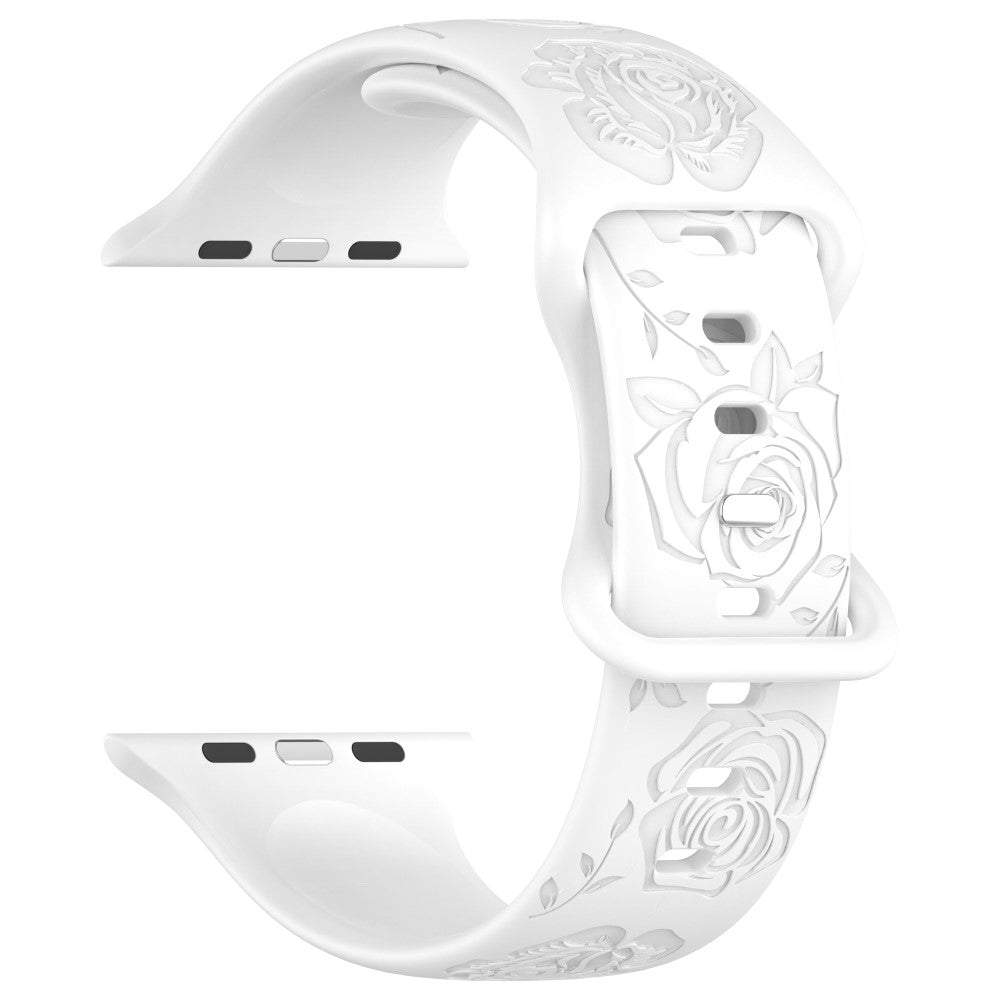 Super Kønt Silikone Universal Rem passer til Apple Smartwatch - Hvid#serie_3