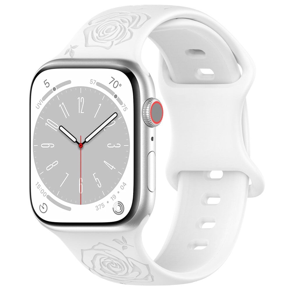 Super Kønt Silikone Universal Rem passer til Apple Smartwatch - Hvid#serie_3