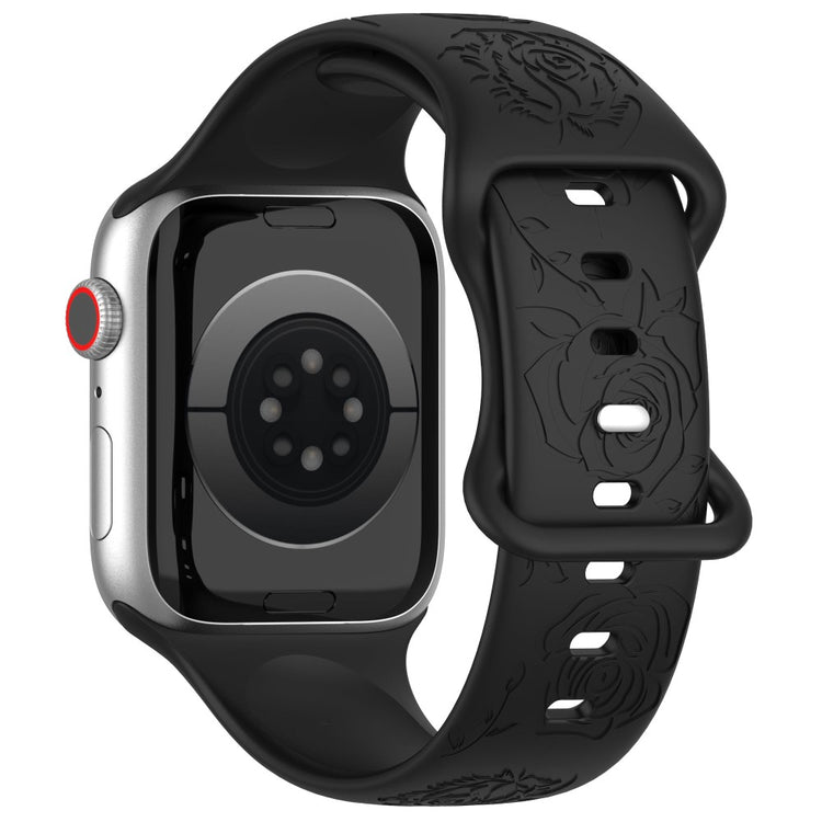 Super Kønt Silikone Universal Rem passer til Apple Smartwatch - Sort#serie_6