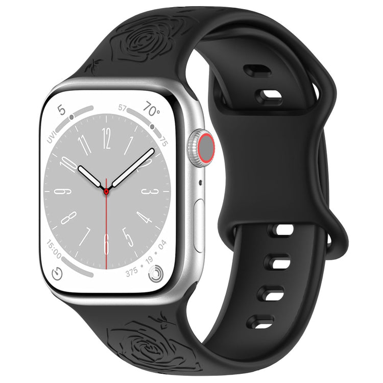 Super Kønt Silikone Universal Rem passer til Apple Smartwatch - Sort#serie_6
