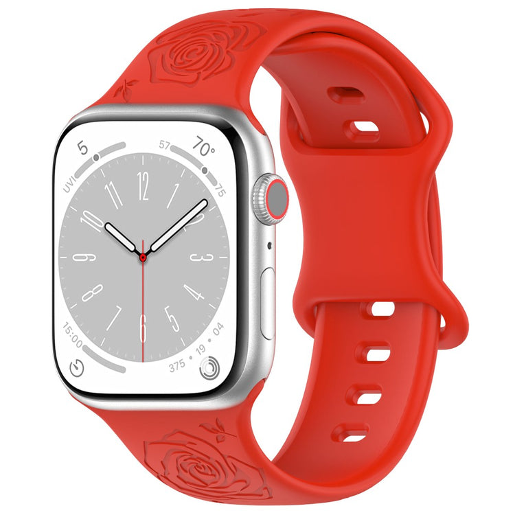 Super Kønt Silikone Universal Rem passer til Apple Smartwatch - Rød#serie_7