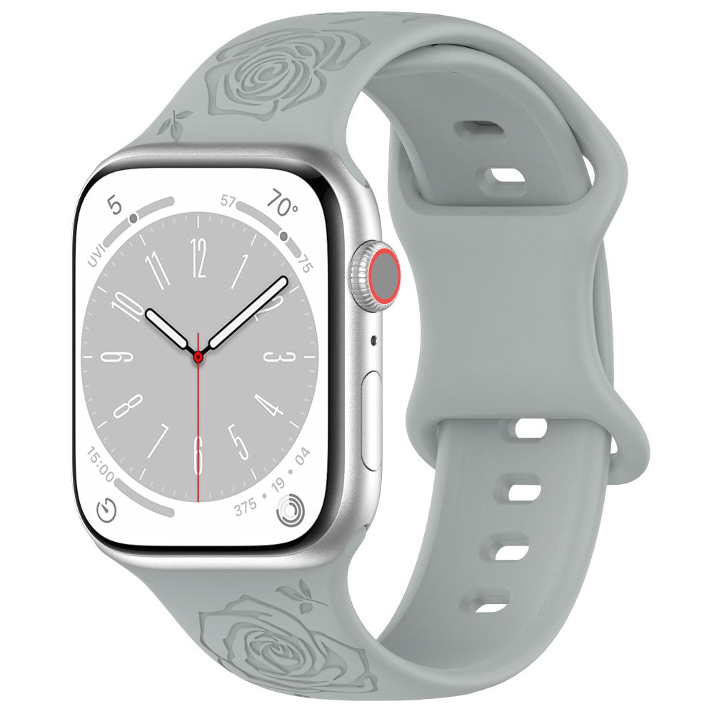 Super Kønt Silikone Universal Rem passer til Apple Smartwatch - Sølv#serie_8
