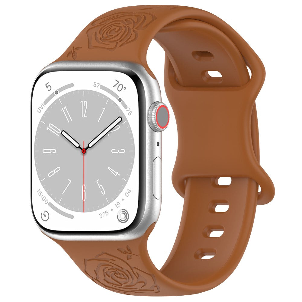 Super Kønt Silikone Universal Rem passer til Apple Smartwatch - Brun#serie_9