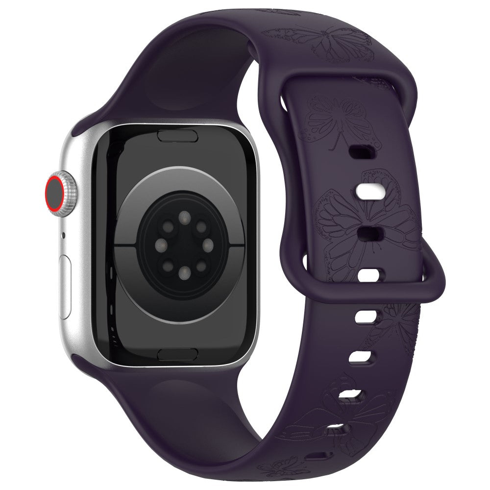 Rigtigt Fed Silikone Universal Rem passer til Apple Smartwatch - Lilla#serie_2