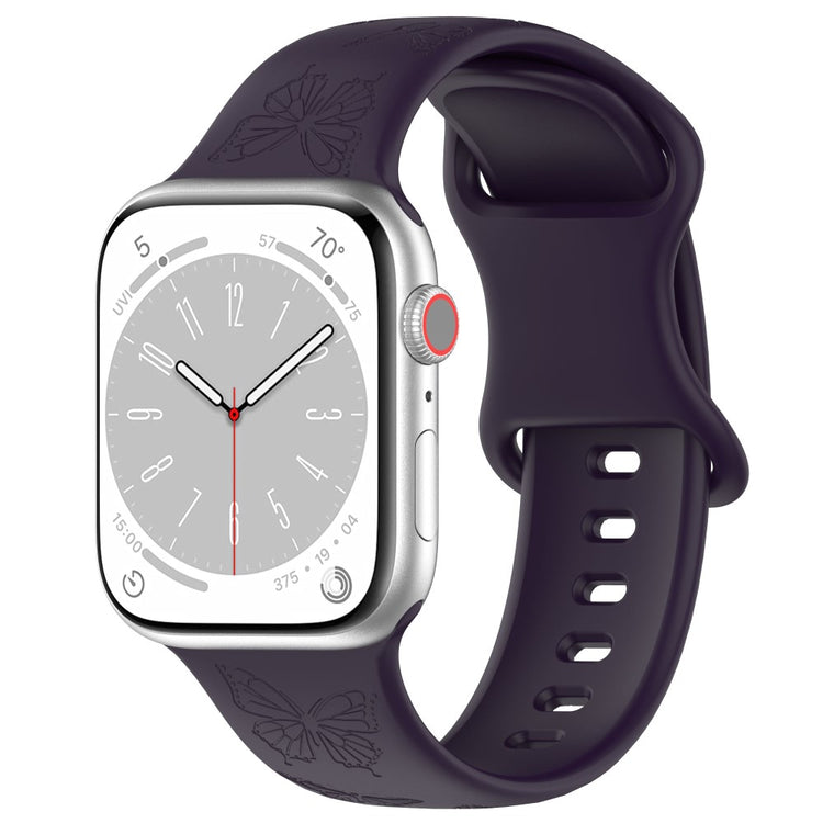 Rigtigt Fed Silikone Universal Rem passer til Apple Smartwatch - Lilla#serie_2