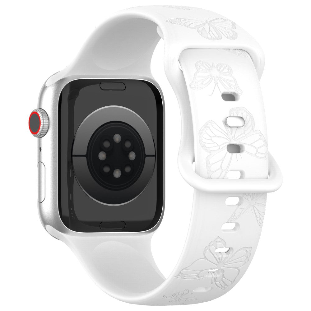 Rigtigt Fed Silikone Universal Rem passer til Apple Smartwatch - Hvid#serie_3
