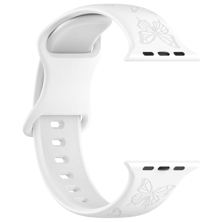 Rigtigt Fed Silikone Universal Rem passer til Apple Smartwatch - Hvid#serie_3