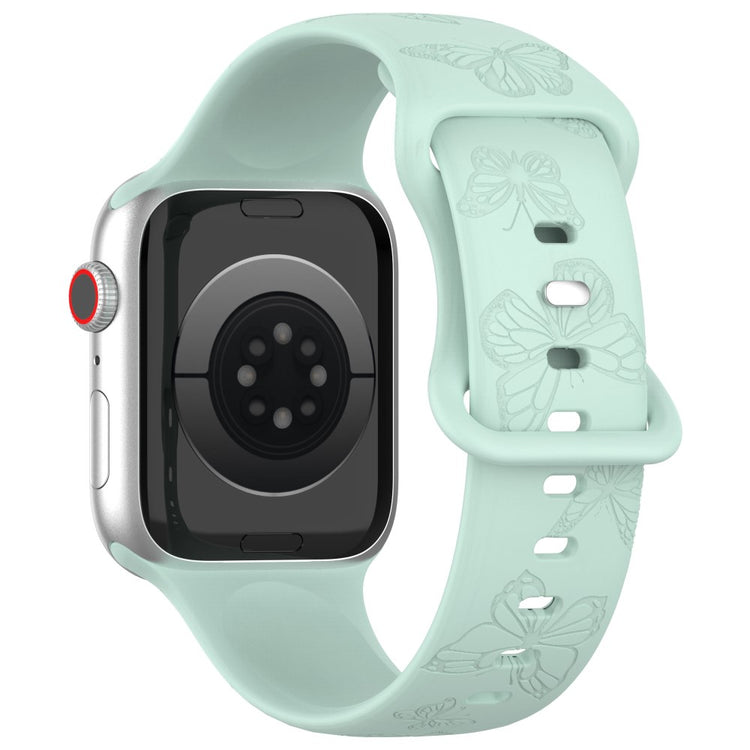 Rigtigt Fed Silikone Universal Rem passer til Apple Smartwatch - Grøn#serie_4