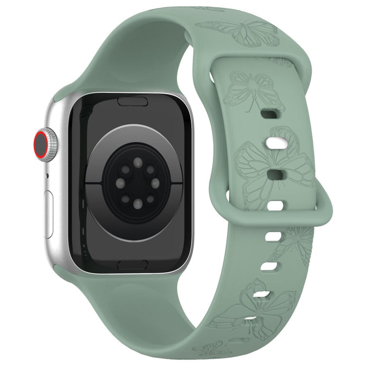 Rigtigt Fed Silikone Universal Rem passer til Apple Smartwatch - Grøn#serie_5