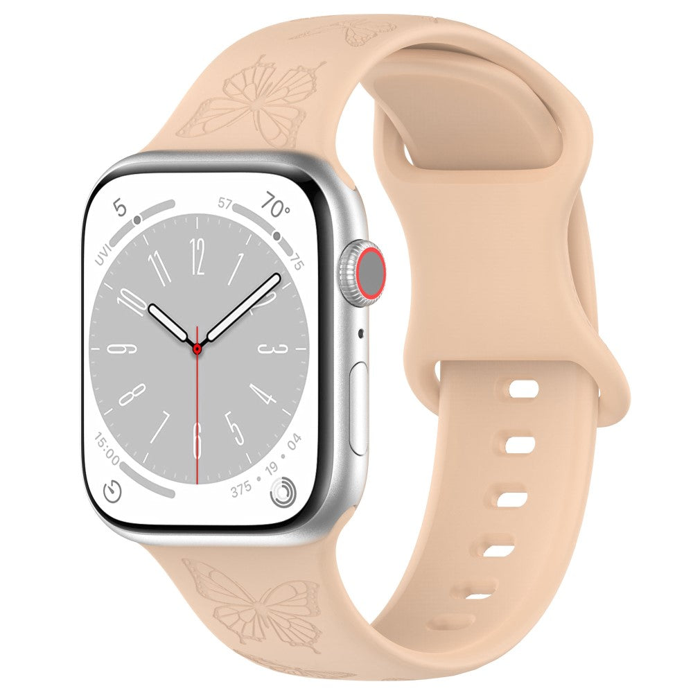 Rigtigt Fed Silikone Universal Rem passer til Apple Smartwatch - Brun#serie_9