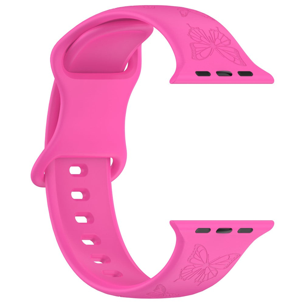 Rigtigt Fed Silikone Universal Rem passer til Apple Smartwatch - Pink#serie_10