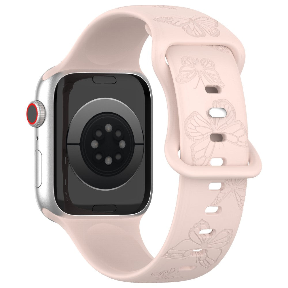 Rigtigt Fed Silikone Universal Rem passer til Apple Smartwatch - Pink#serie_11