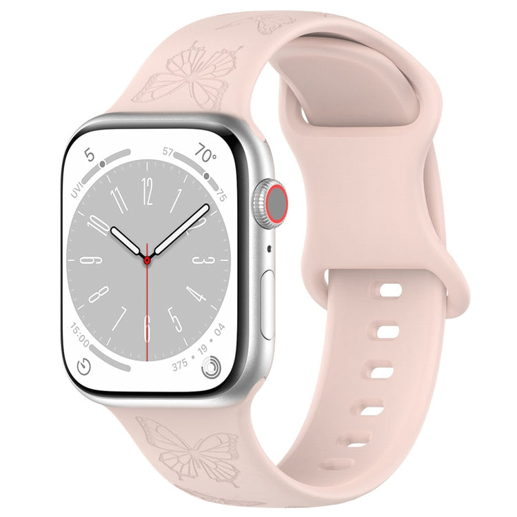Rigtigt Fed Silikone Universal Rem passer til Apple Smartwatch - Pink#serie_11
