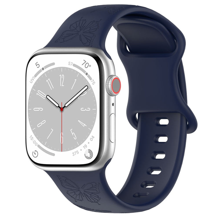 Rigtigt Fed Silikone Universal Rem passer til Apple Smartwatch - Blå#serie_12