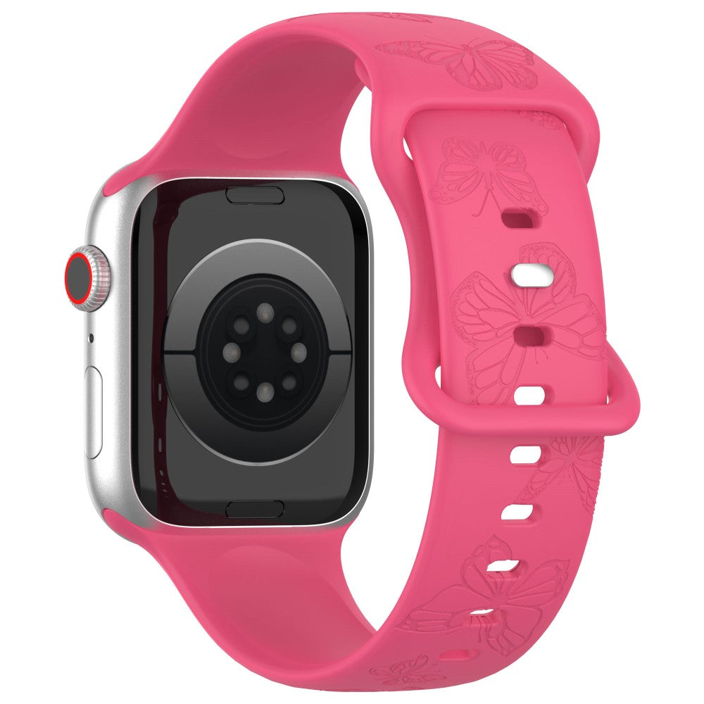 Rigtigt Fed Silikone Universal Rem passer til Apple Smartwatch - Pink#serie_13