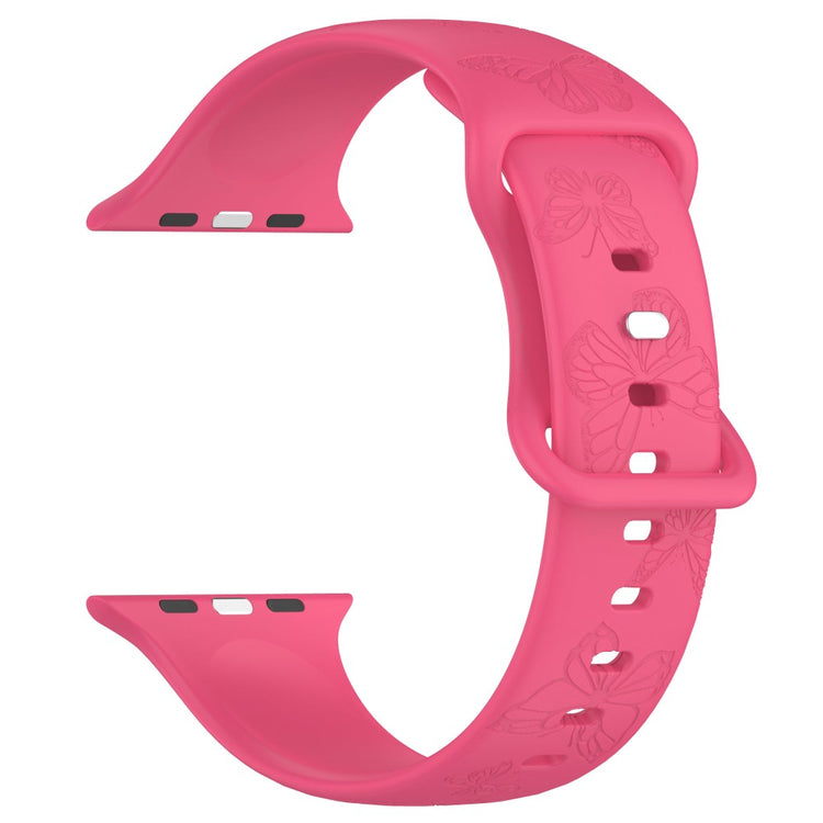 Rigtigt Fed Silikone Universal Rem passer til Apple Smartwatch - Pink#serie_13