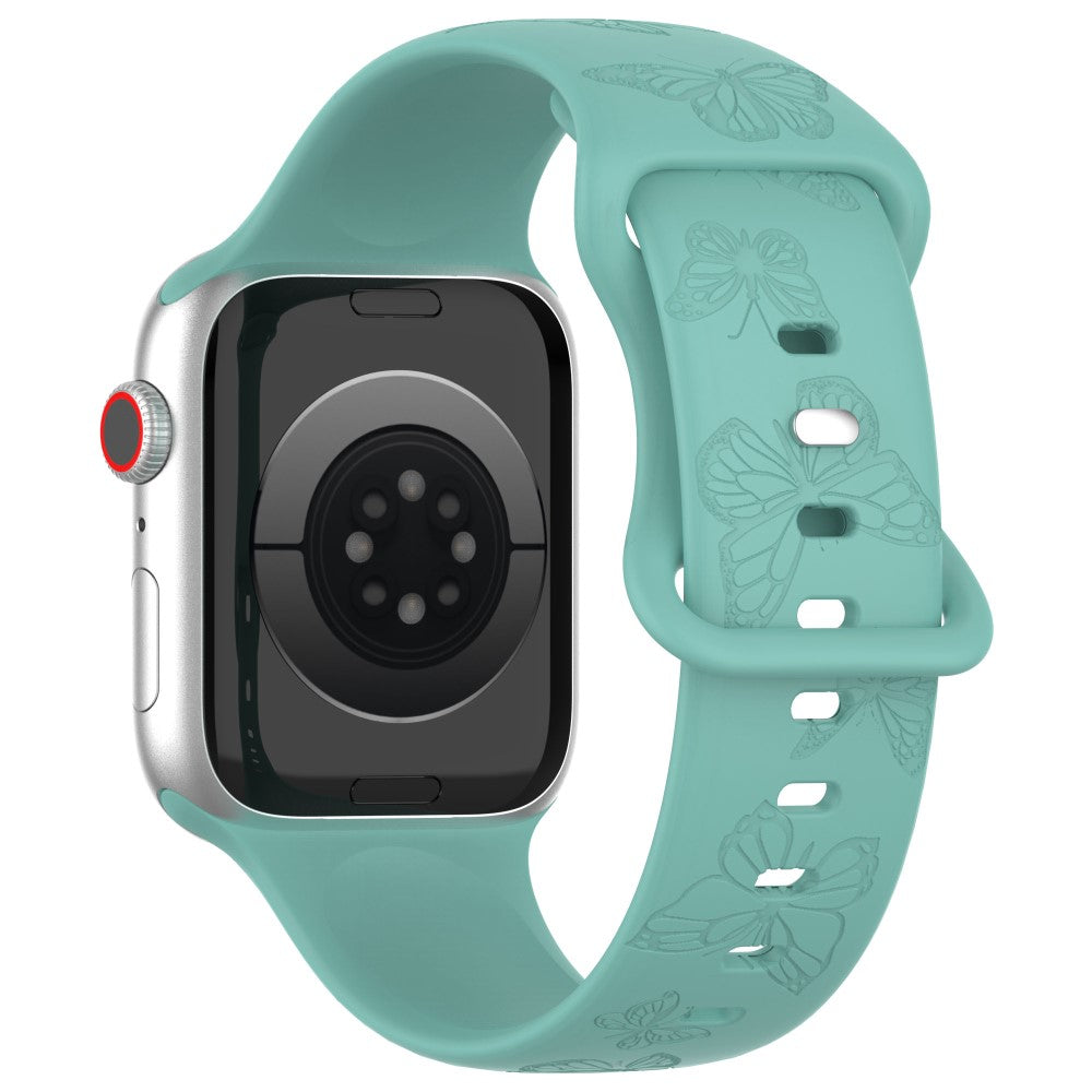 Rigtigt Fed Silikone Universal Rem passer til Apple Smartwatch - Grøn#serie_14