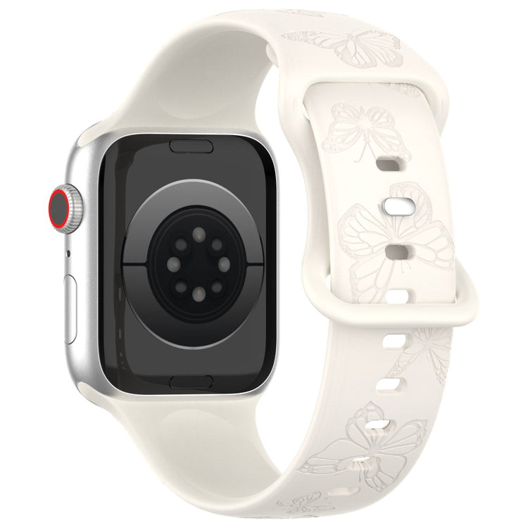 Rigtigt Fed Silikone Universal Rem passer til Apple Smartwatch - Hvid#serie_15