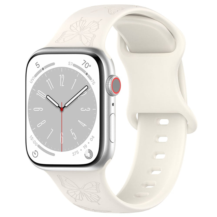 Rigtigt Fed Silikone Universal Rem passer til Apple Smartwatch - Hvid#serie_15