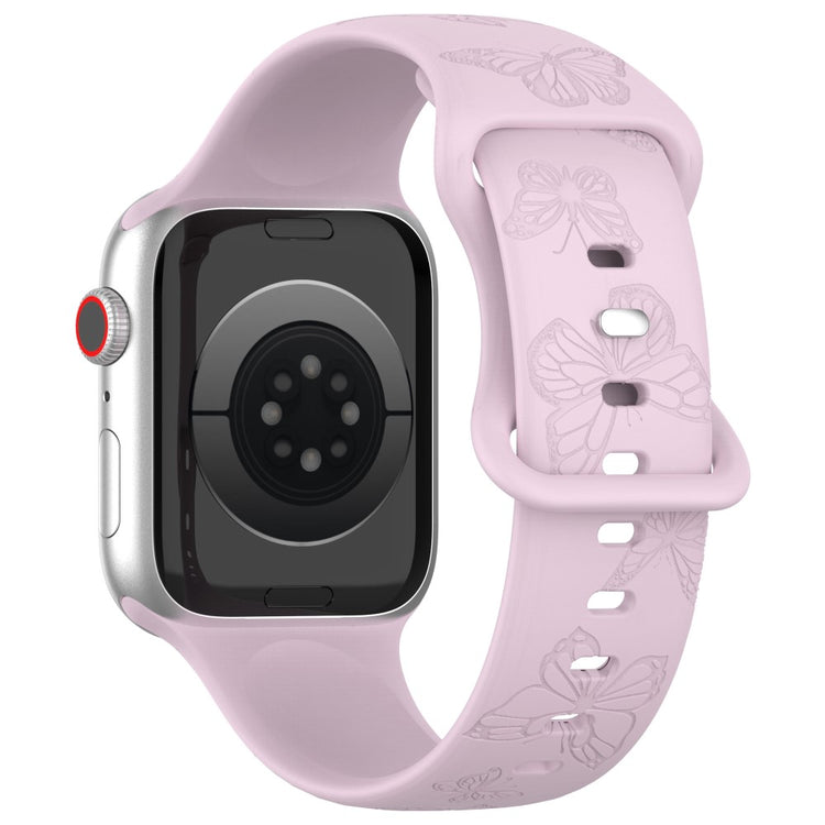 Rigtigt Fed Silikone Universal Rem passer til Apple Smartwatch - Lilla#serie_16