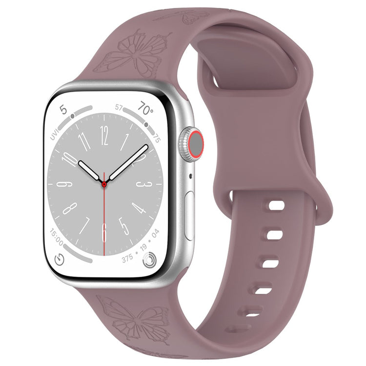 Rigtigt Fed Silikone Universal Rem passer til Apple Smartwatch - Lilla#serie_17