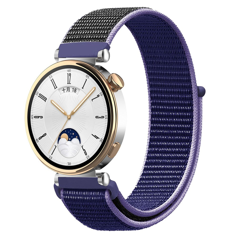 Huawei Watch GT 4 41mm / Garmin Venu 3S Watch Band 18mm Nylon Loop Adjustable Wrist Strap - Midnight Blue+Black#serie_13