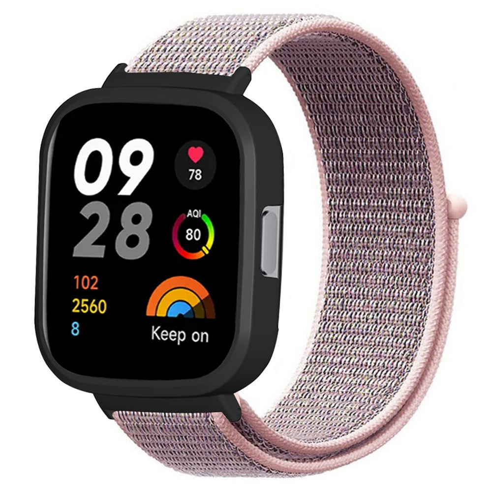 Meget Holdbart Nylon Rem passer til Xiaomi Redmi Watch 3 - Pink#serie_2