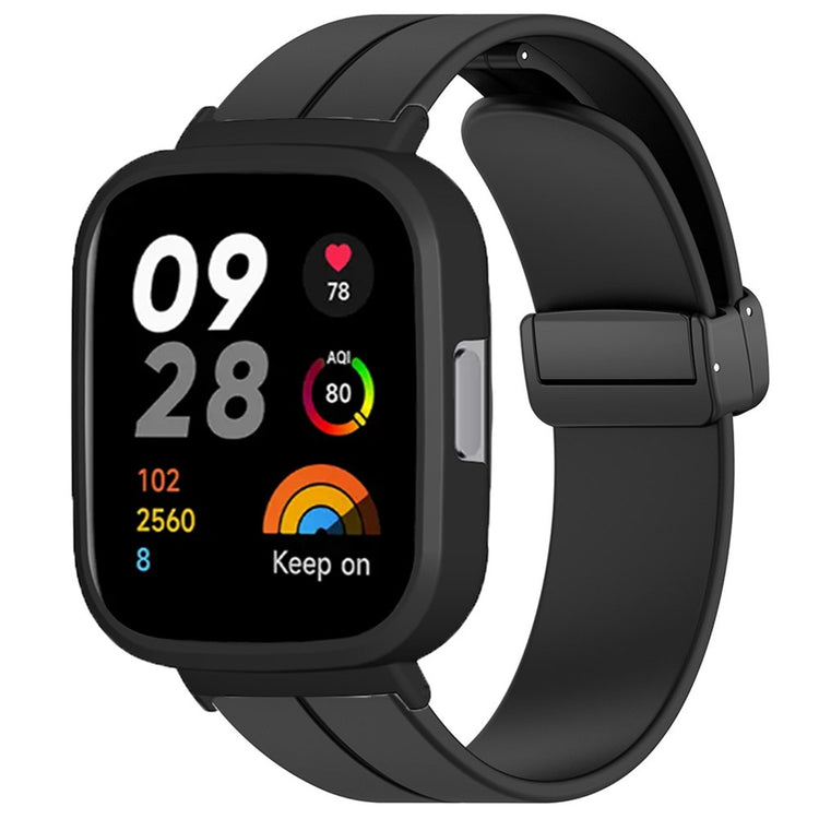 Sejt Silikone Rem passer til Xiaomi Redmi Watch 3 - Sort#serie_1