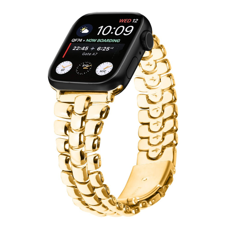 Helt Vildt Cool Metal Universal Rem passer til Apple Smartwatch - Guld#serie_1