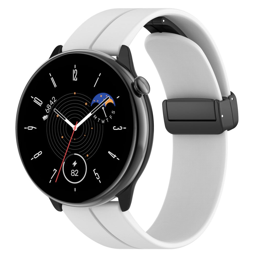 Meget Nydelig Silikone Universal Rem passer til Amazfit Smartwatch - Hvid#serie_3