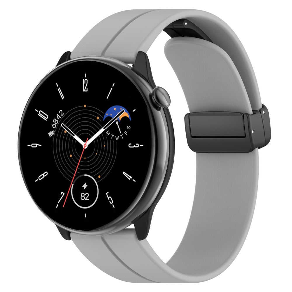 Meget Nydelig Silikone Universal Rem passer til Amazfit Smartwatch - Sølv#serie_10