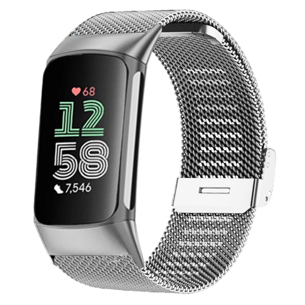 Solid Metal Universal Rem passer til Fitbit Charge 6 / Fitbit Charge 5 - Sølv#serie_2