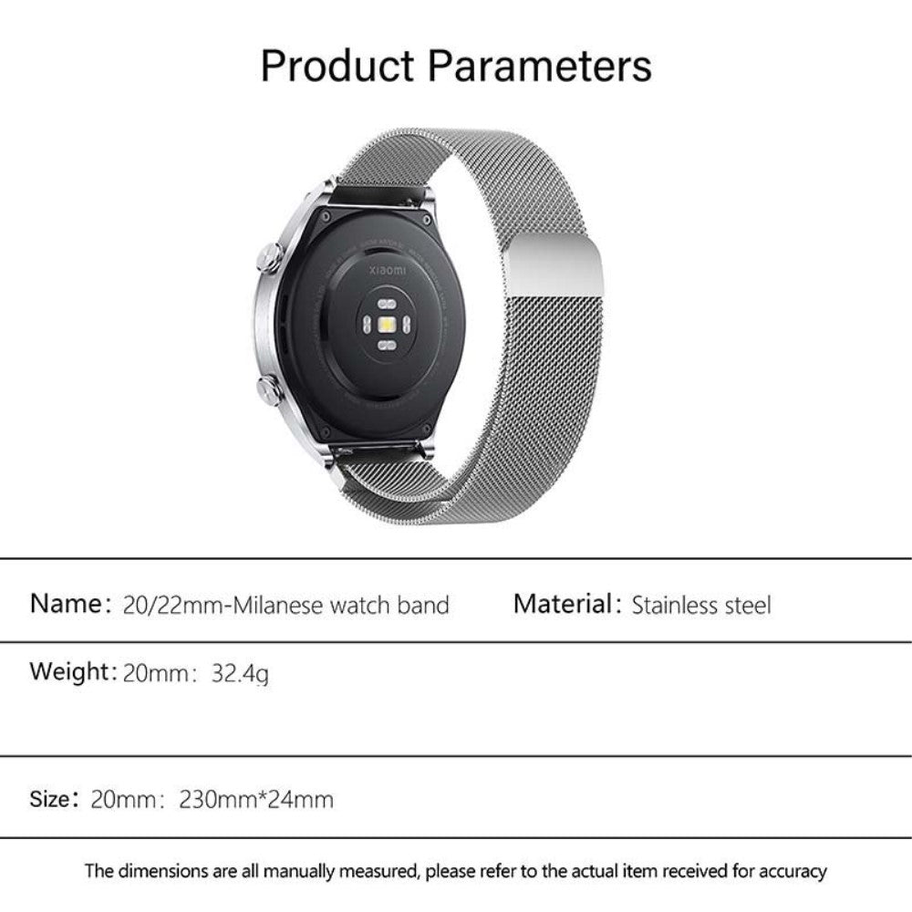 Meget Pænt Metal Universal Rem passer til Smartwatch - Sølv#serie_1