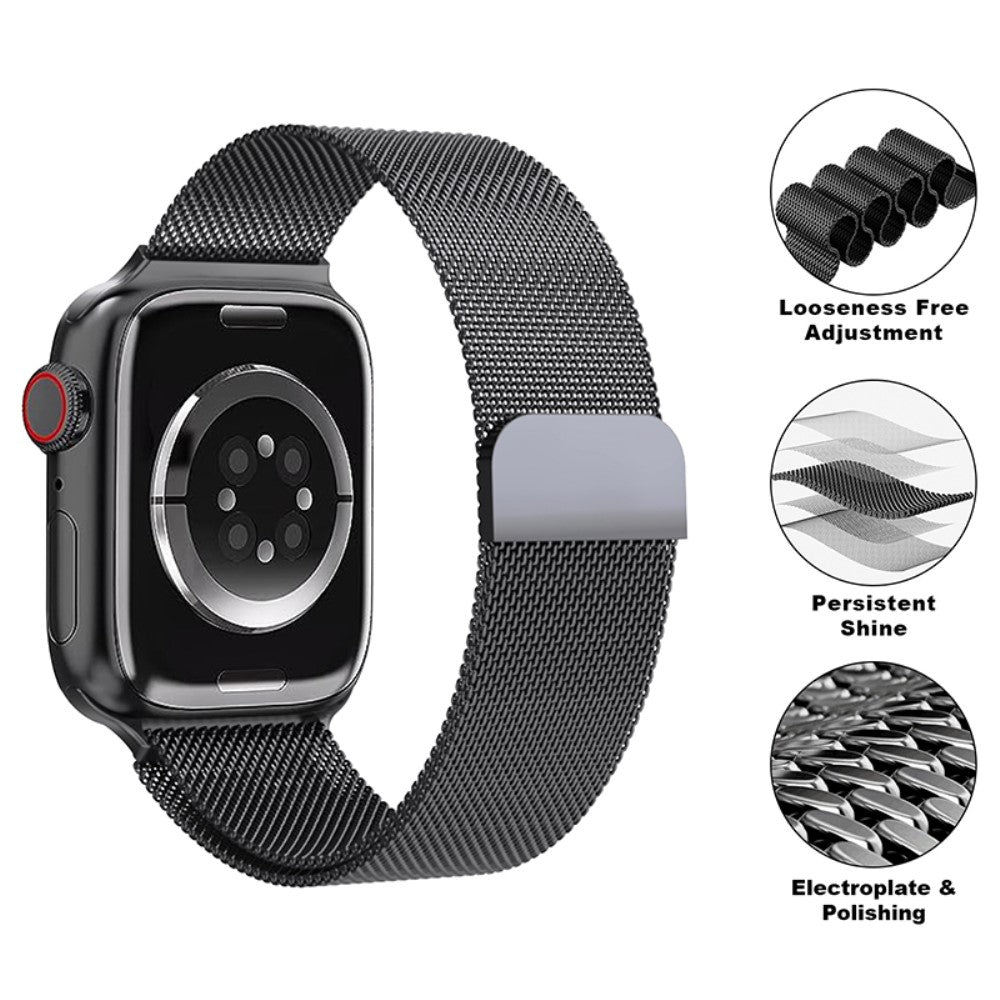 Stilren Metal Universal Rem passer til Apple Smartwatch - Sort#serie_1